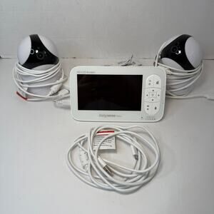 BabySense Video Baby Monitor V65-2 Portable HD LCD Screen White 2 Cameras